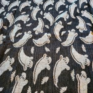 Vintage ghost bat Halloween ghosts tablecloth blanket throw LOT 3 items